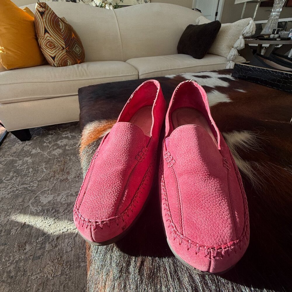 Pink Aerosoles Ivory Tree Leather Loafers - Sz 9M